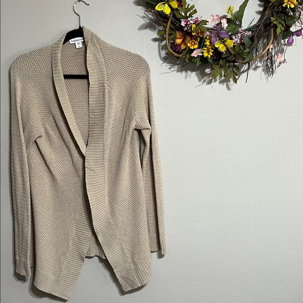 💐Coldwater Creek Light Tan Knit Cardigan